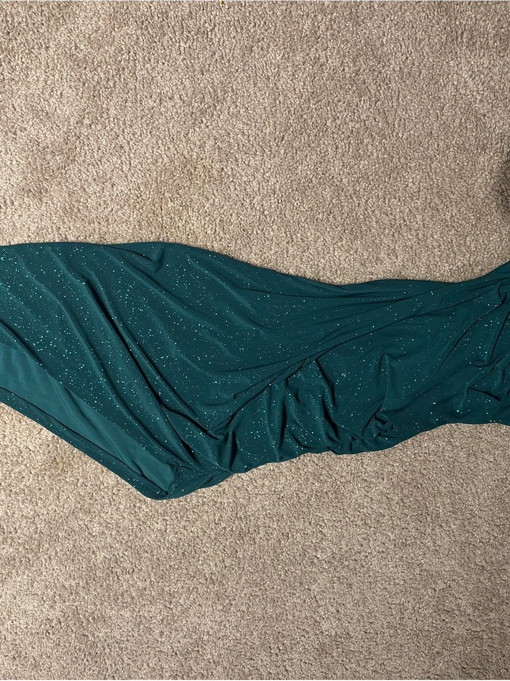 Windsor Emerald Green Asymmetrical Sparkle Dress